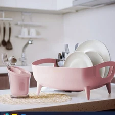 Nineware Wide Volume Dish Drying Rack Over the Sink & Kitchen Spoon Holder Set