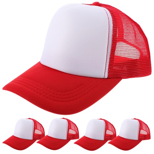 5pcs Blank Heat Transfer Hats Sublimation Breathable Caps Mesh Baseball Hats