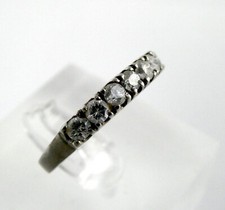 Designer Sterling Silver White CZ Channel Set Band Ring 925 Size 8.25 2.6 Grams