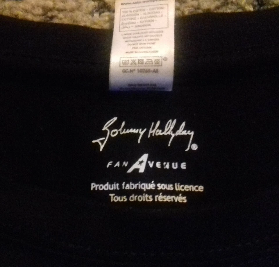 Johnny Hallyday tee shirt billet de concert par code barre Rare Collector - Photo 2/3