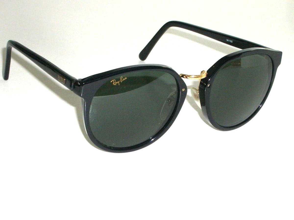 VINTAGE B&L RAY BAN W1102 BLACK CRYSTAL PREMIER IV ROUND