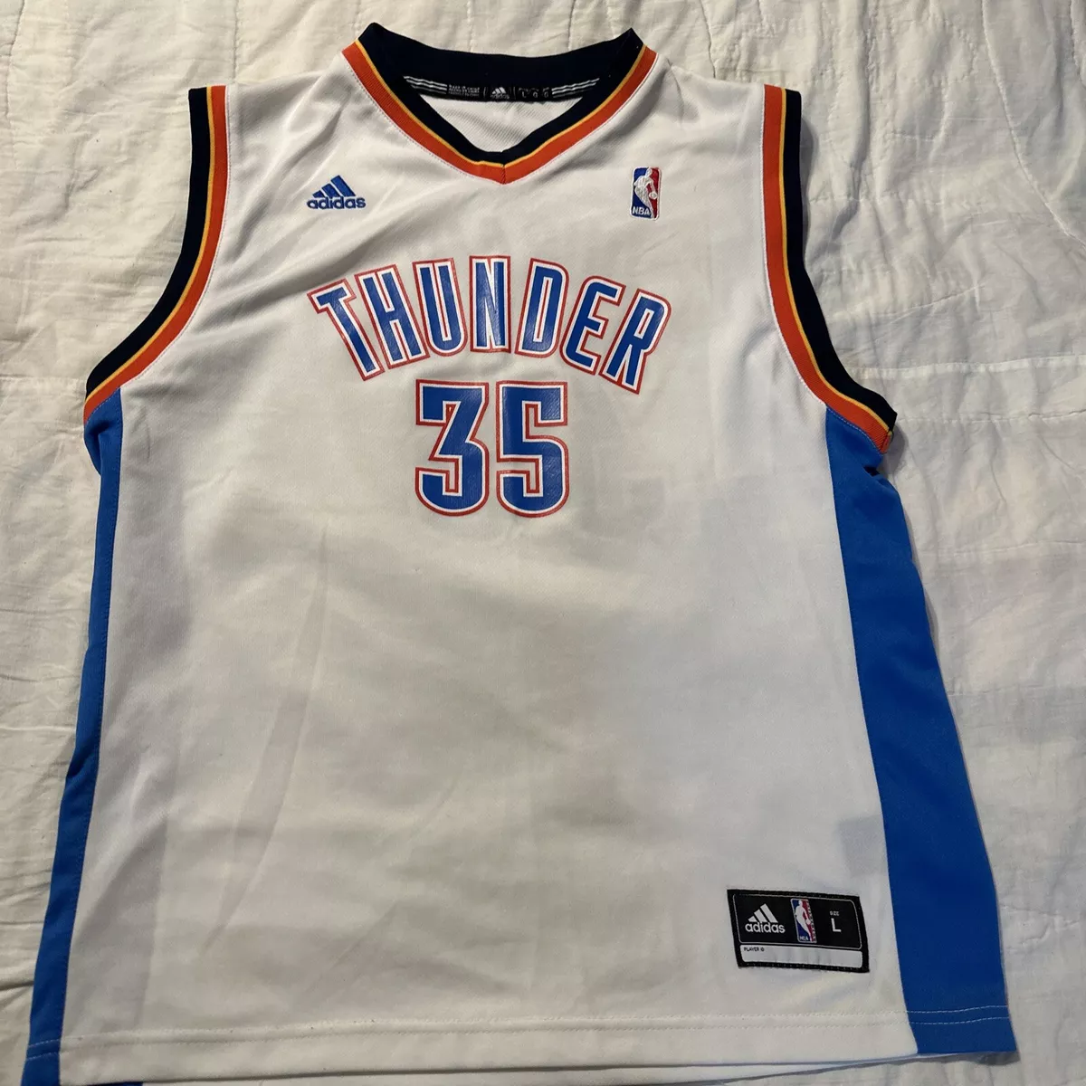 sleuf Een zin Poort Adidas Kevin Durant #35 Oklahoma City Thunder White Home Jersey Sz Large |  eBay