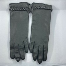 Vintage Vinyl Driving Gloves Womens M Black Japan Acrylic Lined FLAW
