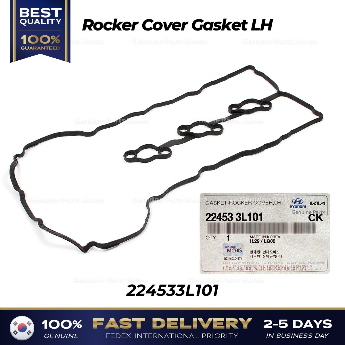 ⭐Genuine⭐ Rocker Cover Gasket LH 224533L101 for Hyundai Genesis