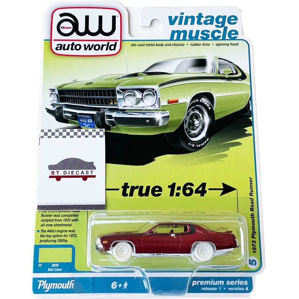 AUTOWORLD AW64352 AWSP096 A 1973 PLYMOUTH ROAD RUNNER 1/64 DIECAST