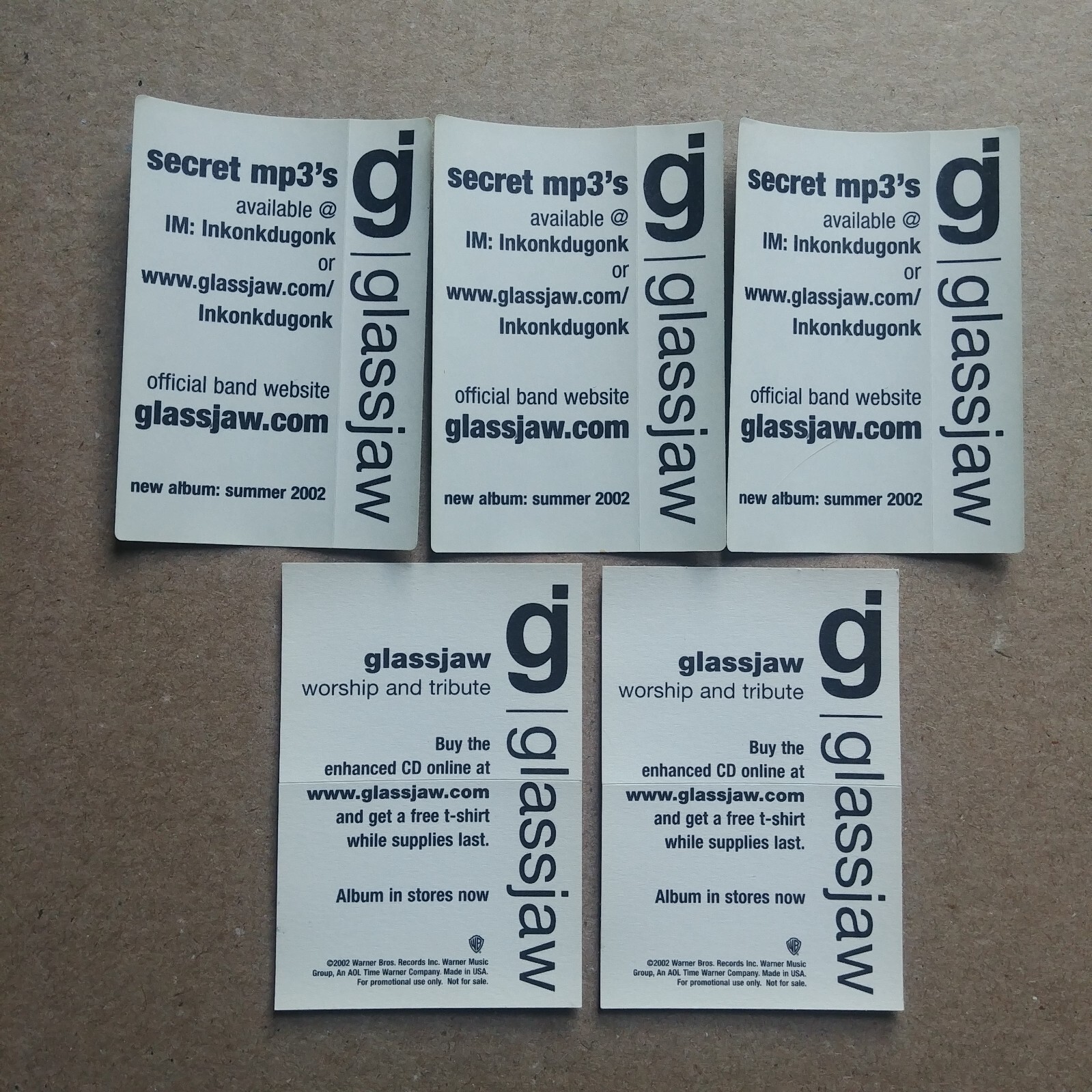 GLASSJAW Worship & Tribute Music Sticker Set RARE 2002 eBay