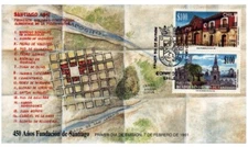 Chile 1991 FDC 450 años Fundacion de Santiago