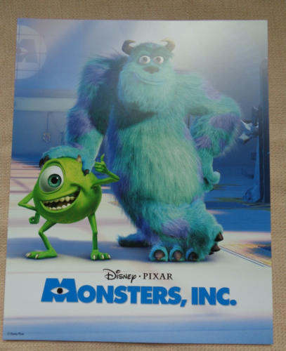 Monsters, Inc Movie Poster Disney Pixar Lithograph 8 x 10  Mike James Film Promo - Picture 1 of 4
