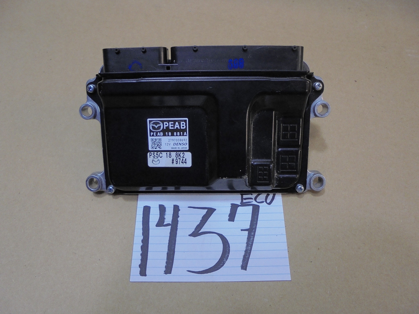 16 Mazda 3 #1437 Engine Computer ECM ECU PEAB 18 881A