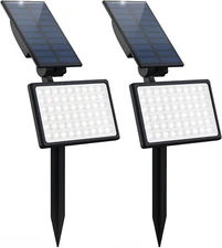 T-SUN 2Pack Solar 54-LED Spotlight Outdoor Garden Lamp For Yard Pathway Driveway