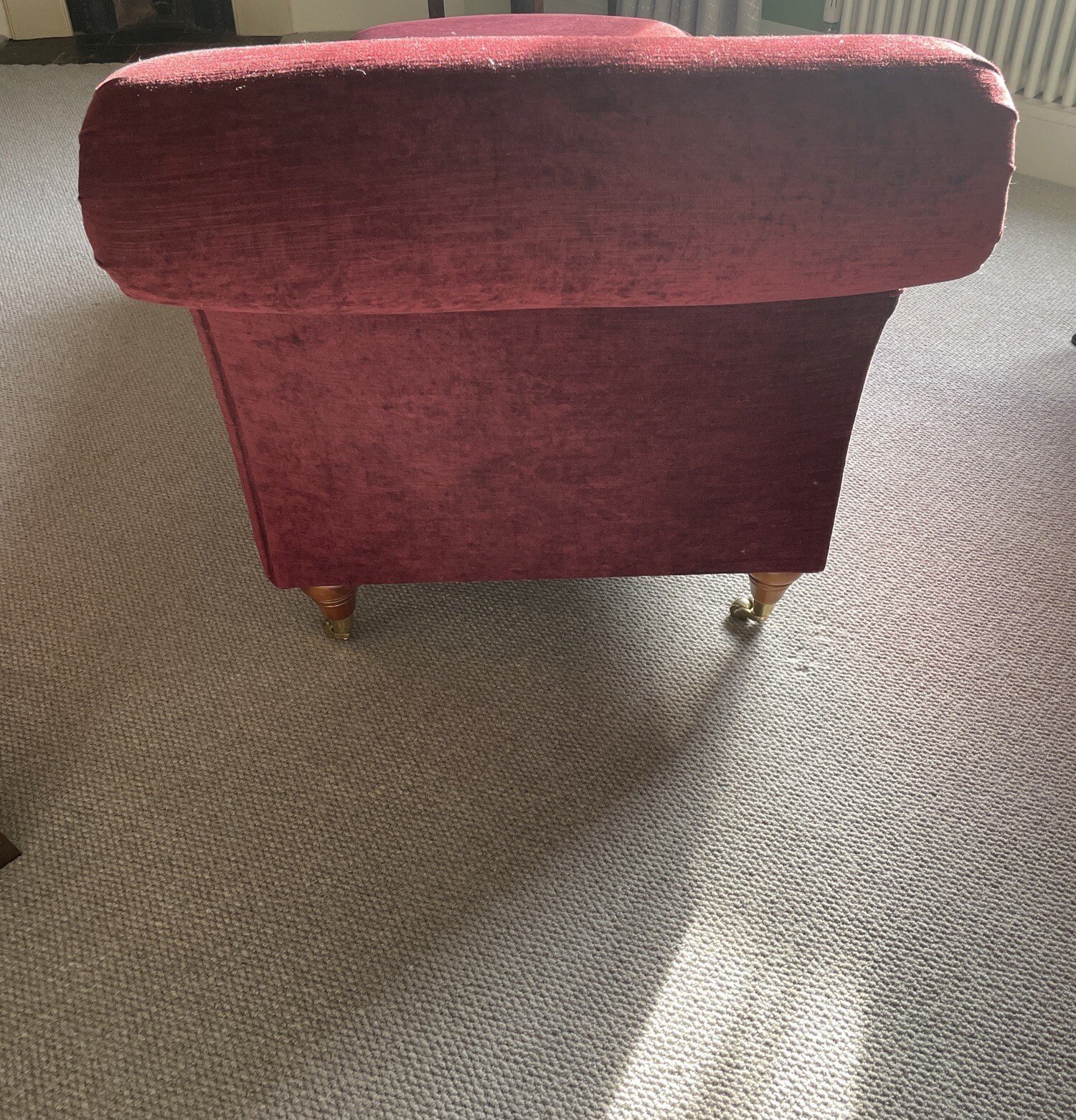 Laura Ashley Gloucester Cranberry Red Velvet Chaise Longue Rrp £1150 eBay