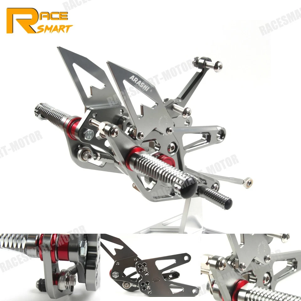 Para YAMAHA YZF-R6 YZF 600 2003 2004 2005 Juego Trasero Ajustable Reposapiés Foto 2 de 4