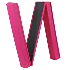 9ft Pink Extra Firm Vinyl Balance Beam Folding Gymnastics Beam Tumbling Home