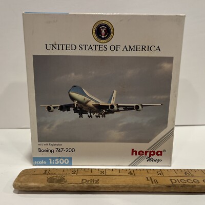 1:500 Herpa Air Force One Airlines Boeing 747 200 Jet Scale Toy Wings President