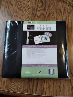 Pioneer 8''X8'' Deluxe Top Loading Black Scrapbook 20 Pages Ribbon Detail