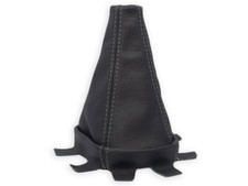 SCHALTMANSCHETTE FUR MAZDA 323 BA 1994-1998 SCHALTSACK LEDER SCHWARZ NAHT GRAU