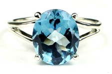 SWISS BLUE TOPAZ Sterling Silver Ladies Ring -Handmade   SR132