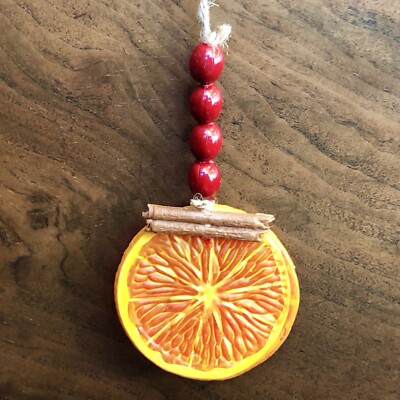 Orange Slice Resin Ornament - Food Thanksgiving Fruit Cranberry Garnish Cocktail