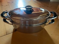 AMC Bräter oval Spargel, Fisch Topf Entenbräter  5 Liter mit Zubehör