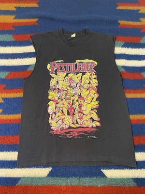 Pestilence Consuming the Dead T-Shirt Sleeveless Vintage 1990 Large Screen Stars
