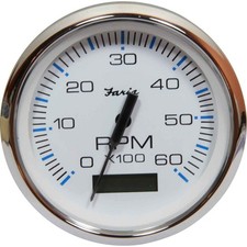 Faria Tacho/Hourmeter in Chesapeake SS White (6000RPM, Petrol Inboard) FAR33832