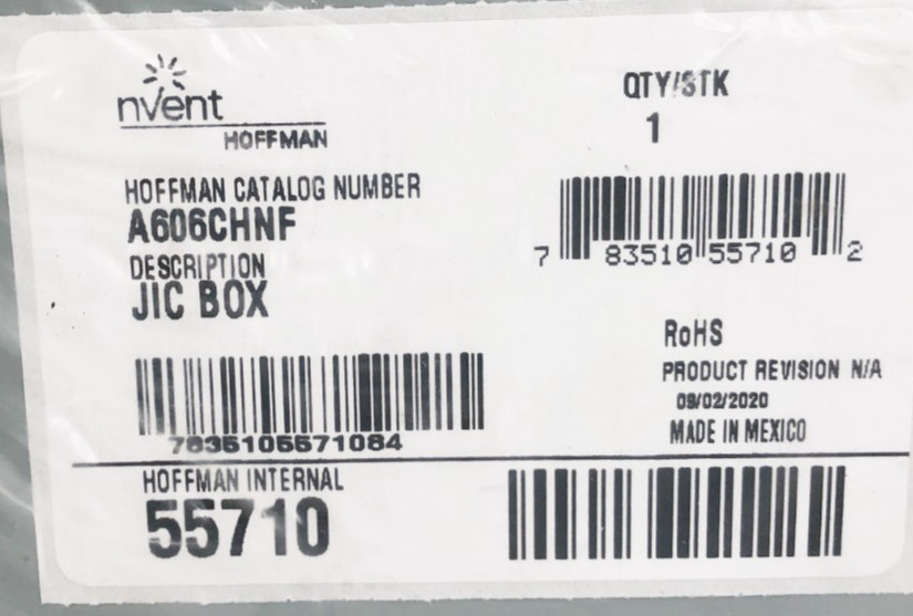 New Hoffman A606CHNF Enclosure Junction Box 6" X 6" X 4" 55710 - No Box