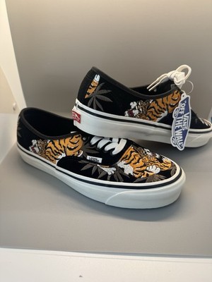 VANS Herren Low Top Sneaker EU 41 Schwarz Tiger Tiermuster Skateboarding