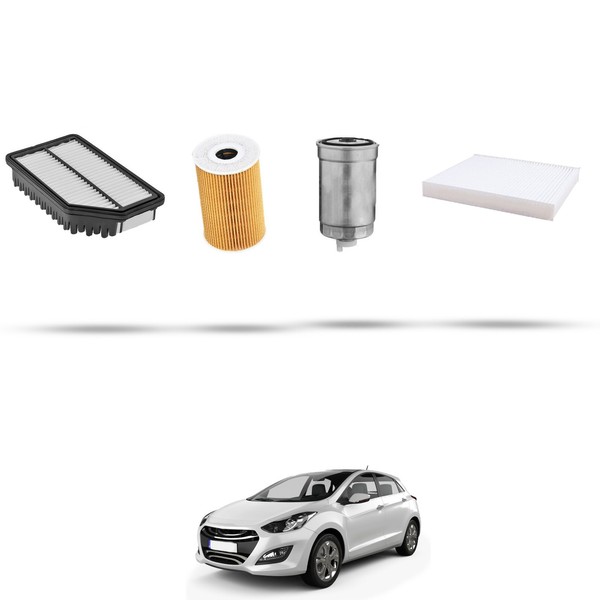 Hoffcar Wartungsset - 4 Filter FüR Hyundai I30 (Gd) 1.6 Crdi 81Kw Ab 2012-image