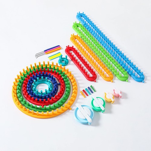 Knitting Loom Craft Kit - Long Knitting Loom and Round Knitting Loom - Includ - Picture 3 of 7