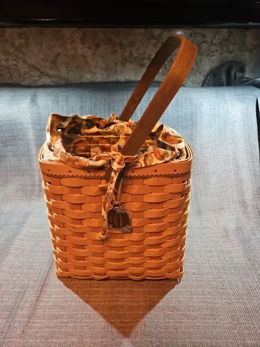 2003 Longaberger Autumn Tote Basket Protector Liner Basket Tie On