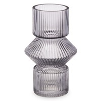 Vase Aus Geriffeltem Glas, 9,5 X 16,5 Cm