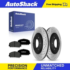 Front Drilled Slotted Brake Rotors Premium Ceramic Pads for Nissan TITAN