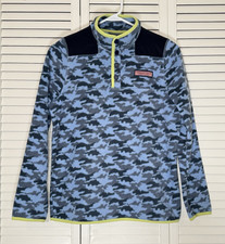 Vineyard Vines Boys Youth Sweatshirt Blue Camo Harbor Fleece Shep Shirt L 16 