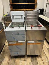 3 Barely Used Frymasters: (2) GF40 Open Pots and (1) MJCFSC 80lb Open Pot Deep