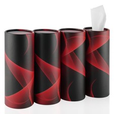 Car Tissue Holder, 4 Pack Car Cup Holder Tissues with Travel Tissue Bag, Quic...