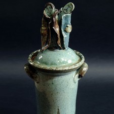 HPM Hans-Peter Meyer Kunst Keramik Deckeldose handbemalt Figuren Paar Unikat