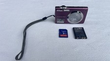 Nikon Coolpix S3000 Digital Camera 12.0MP 4xZoom w/ Charger PURPLE See Notes 