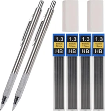 1.3 Mm Mechanical Pencil Set with 4 Tubes Lead Refills,2 Eraser,1.3Mm Mechanical