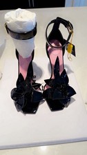 Balmain Women s Black Patent Leather Strappy ...