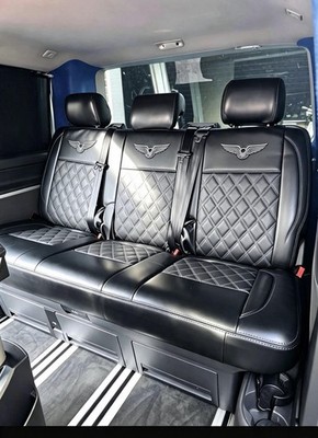 Fits Vw Caravelle Triple Rear Bench Seat Covers Only 3 Headrest Inc