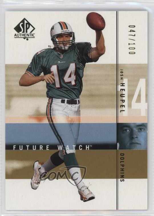 2001 SP Authentic Future Watch Gold 47/100 Josh Heupel #113 Rookie RC 4gd