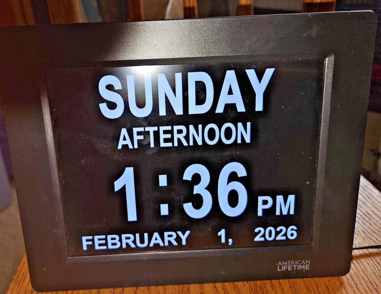 American Lifetime Digital Calendar Day Clock Black w Power A