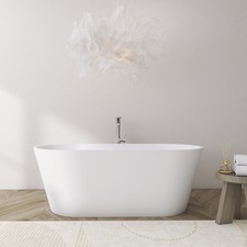 63Solid Surface Stone Resin Freestanding Bath...