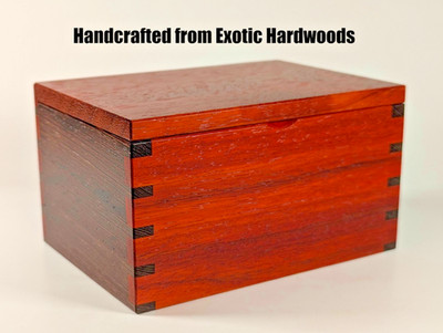 Luxury Padauk & Wenge Keepsake   Handmade Exotic Wood Stash Box, Magnetic Lid