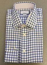 Charles Tyrwhitt Cobalt Blue Grid Check. Slim Fit. Non Iron 16.5/35. NWT.