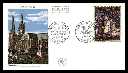 Mayfairstamps France FDC 1963 Stained Glass Church Window Cathedral First Day Co