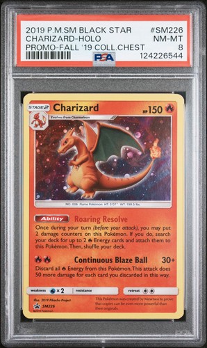 2019 POKEMON SUN & MOON BLACK STAR PROMOS #SM226 CHARIZARD-HOLO PSA 8