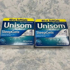 Unisom SleepGels Nighttime Sleep Aid 60 Ct  Lot of 2  Exp 11/26