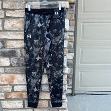 Under Armour Joggers Boys Youth Large Camouflage Athletic Workout Black
