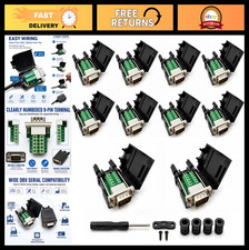 10PCS DB9 Male Breakout Connector, Solderless 9-Pin D-Sub RS232 Adapter, Screw T